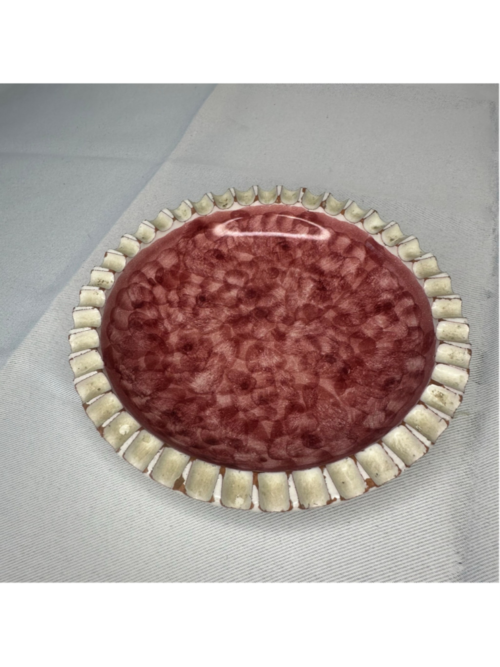 Vintage Mid-Century Modern Hegge Norway Handmade Ceramic Low Bowl / Dish